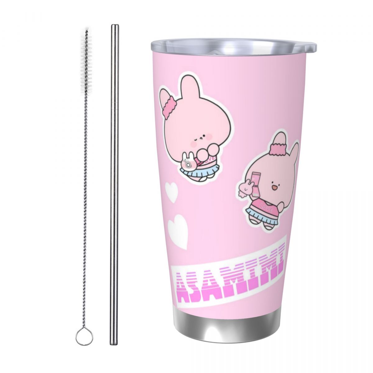 Stainless Steel Straw - Asamimichaan Cute Asamimi 20oz Stainless Steel