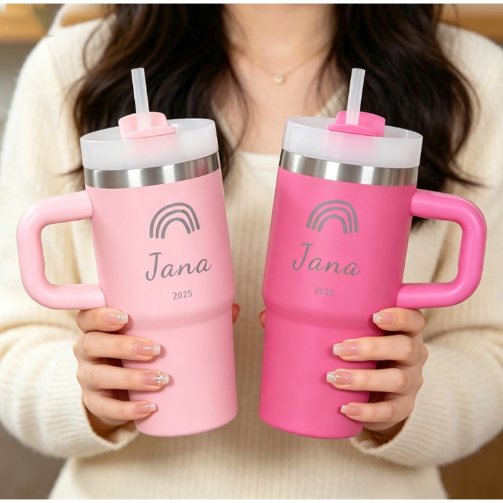 Stainless Steel Straw - 414ml Custom Thermal Water Bottle With