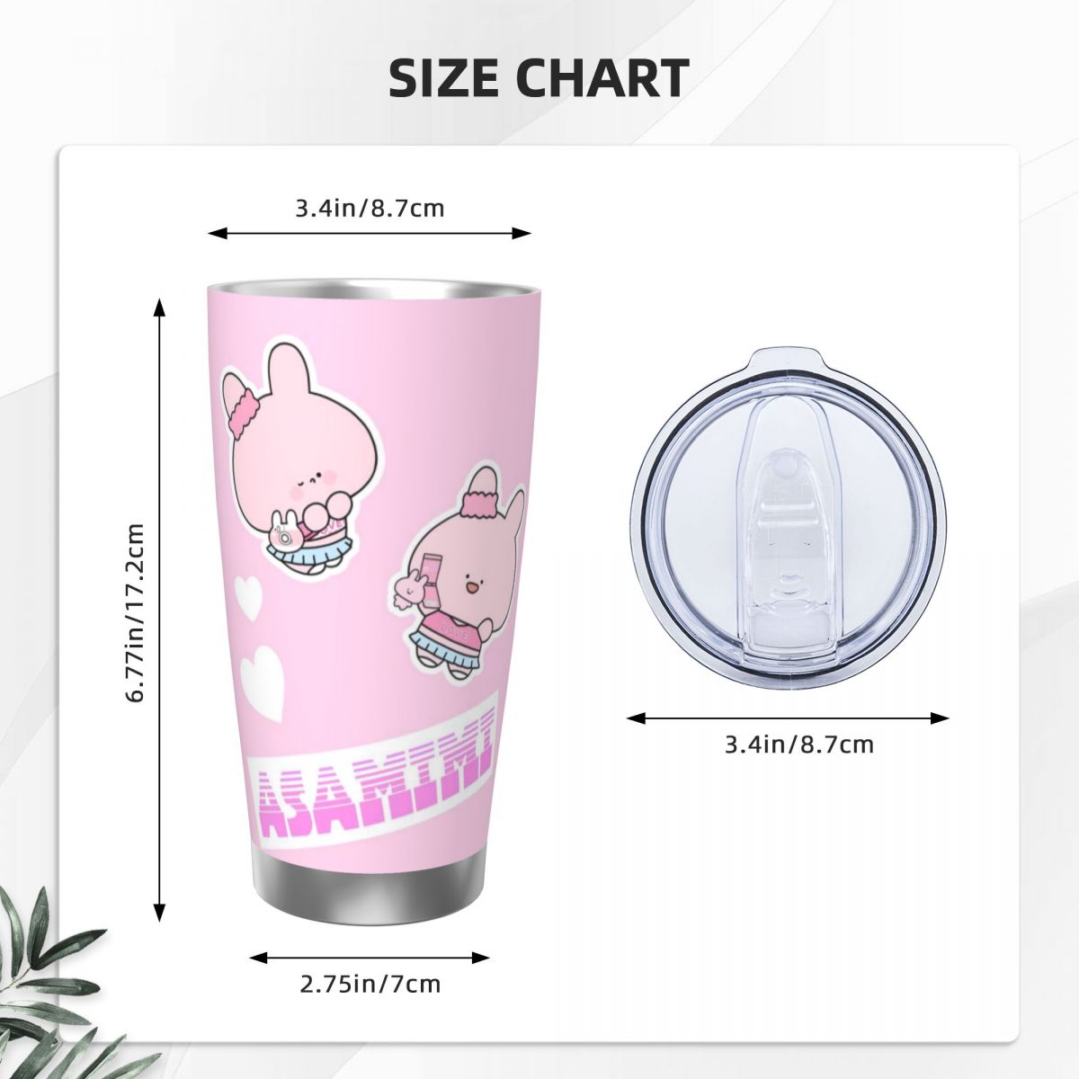 Asamimichaan Cute Asamimi 20oz - Stainless Steel Straw 评论和价格