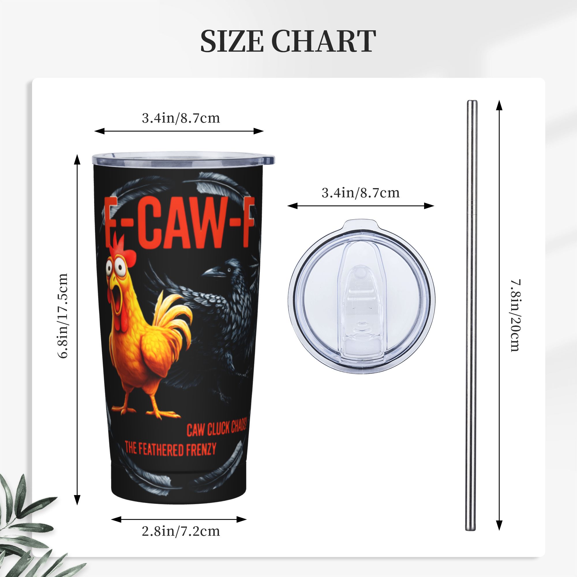 F-Caw-F Chicken FCAWF Insulate - Stainless Steel Straw 评论和价格